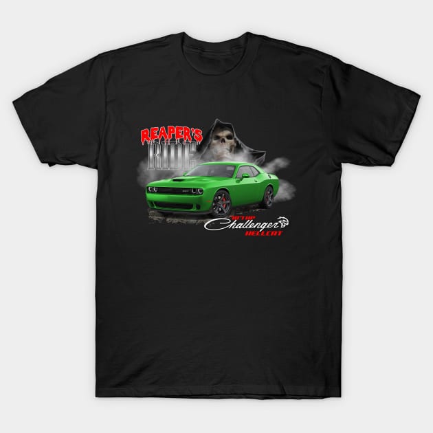 Dodge Challenger Hellcat - "Reaper's Ride" T-Shirt by RGDesignIT